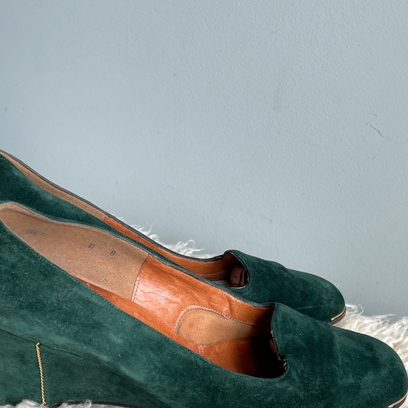 Green suede leather shoes size 8 Spanish leather - Picture 7 of 9